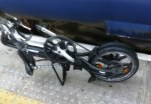folding bike on station platform
