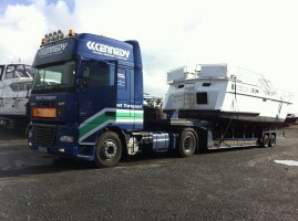 boat on trailer- 40 foot long 12 foot wide- too big for the roads