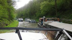 Barge bottle neck at exit of tunnel 