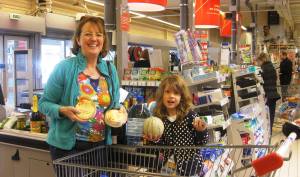 Nuala and Eve getting the shopping