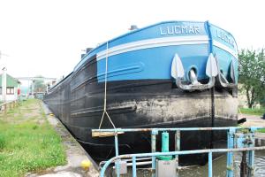 Barge exits lock towering over me !