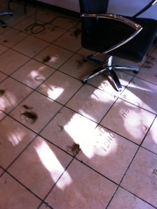 Nuala's hair on the floor!