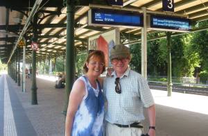 Adrian and Nuala waiting on train