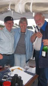 Manfred and Engrid on the boat for drink