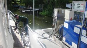 Adrian put in diesel at river side filling station 