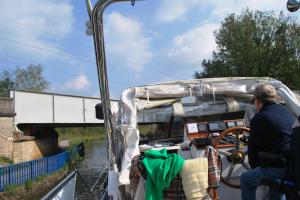 Low bridges so we have to take down the canopy and crawl through