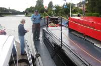 adrian discusses price with bunker boat