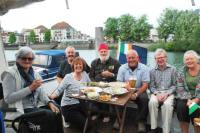 Drinks on the Deck in Meaux - Eric in red cap