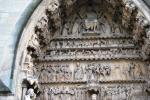 Detail over one of the doors of Reims Cathedral