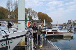 Adrian and Nuala washing the recovered bikes!