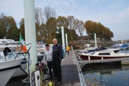 Adrian talking to Peter - Note Gerry in background with long boat hook