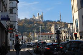 Heavy traffic in Lyon City Centre