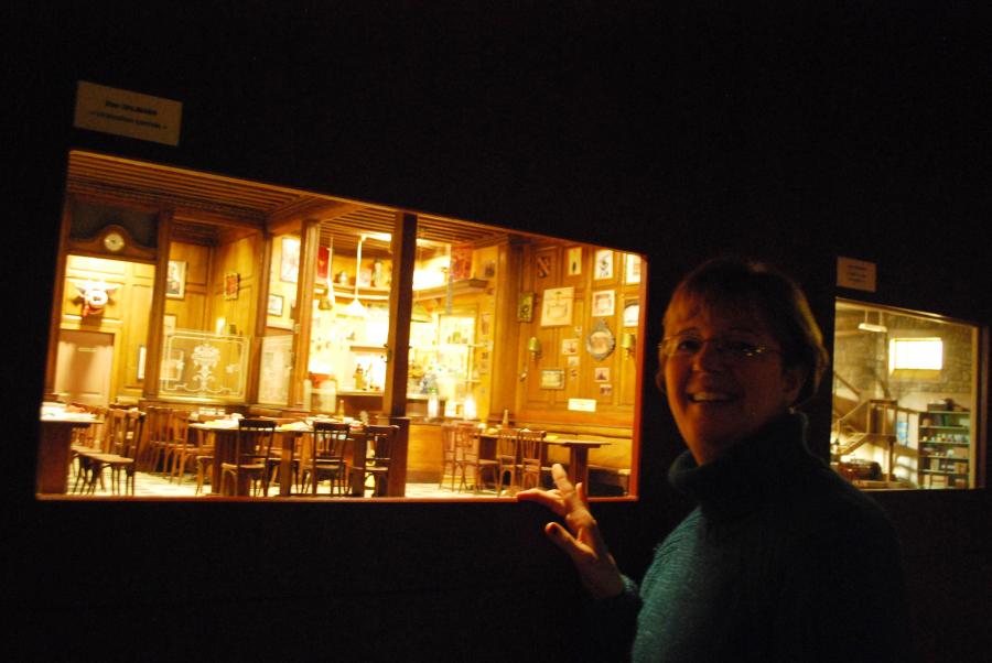 Nuala looking at minatures - see previous photo!