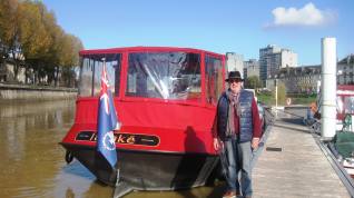 Michael outside his boat- for once no sign of Daisy