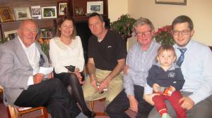 Laurance,Kate,Bernard, Adrian, Cillian on Ciaran knee at Christmas Party
