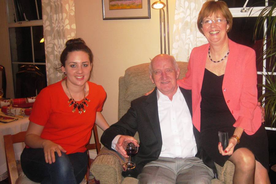 Shelly, Sean, Nuala at Christmas party