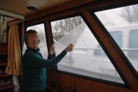 Nuala removes bubble wrap in morning