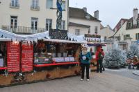 Nuala drinking hot cholocate at Christmas stall