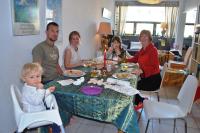 Christmas dinner Eamon, Jo, Louise, Eve and Nuala