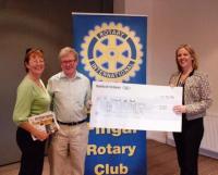 President Andea Molloy give donation towards Gap Year SVP appeal- Adrian Rotary Club