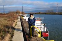 Nuala at the old port with La Delta