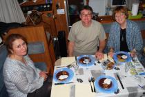 Marie Ange, Thierry and Nuala with starters