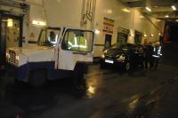 Towed onto the Ferry at 1.30 am