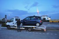 Paul with car loaded - Ferry in Backround- Dublin next