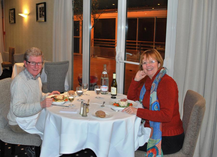 Adrian and Nuala at dinner