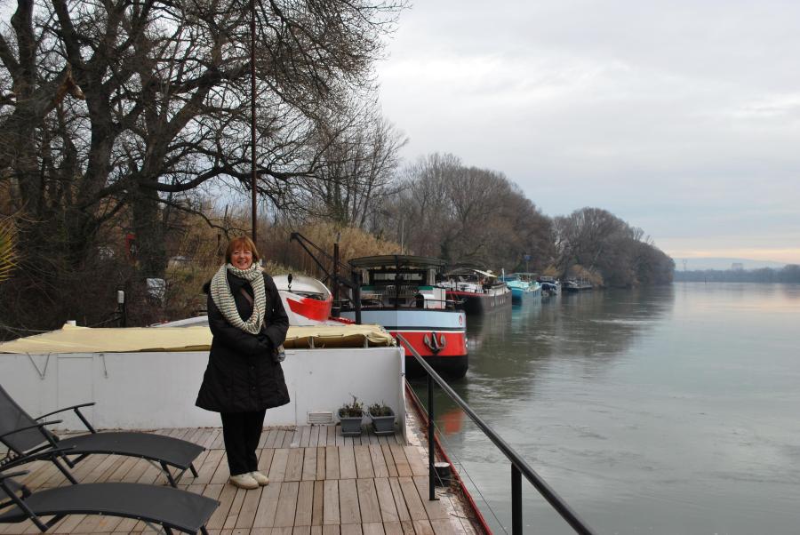 Nuala on the deck of La Hasard